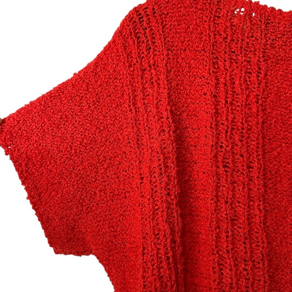 Vintage Organically Grown Sweaters Knit Sweater Cropped Red Soft Acrylic Holiday - Picture 10 of 12
